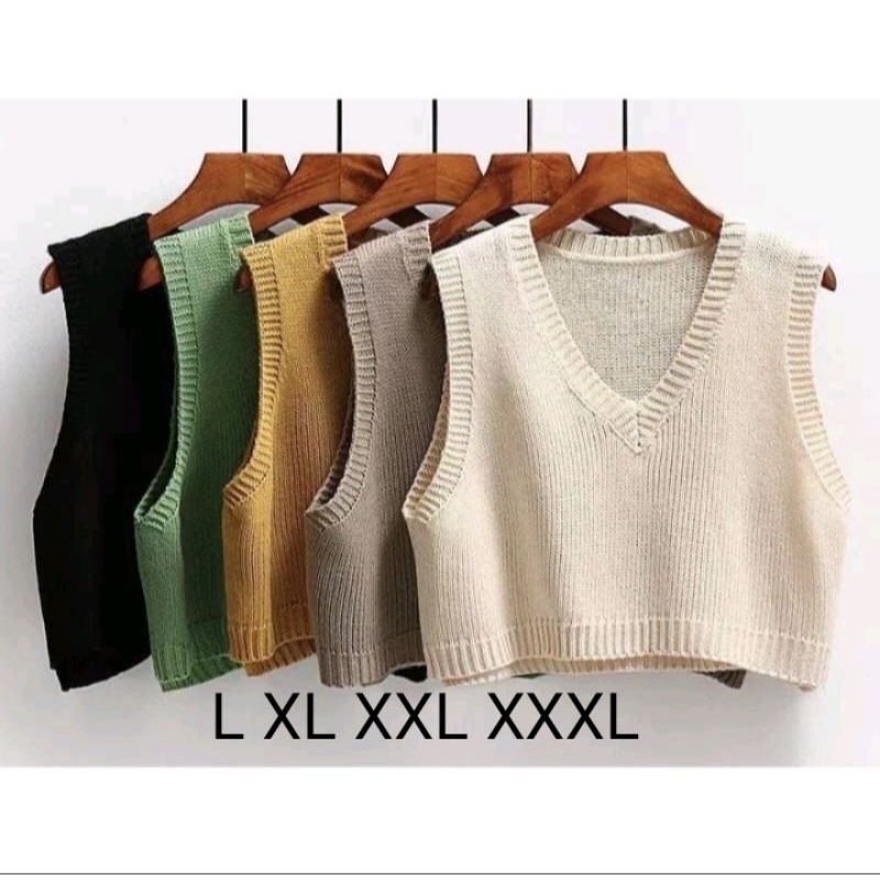 Vest Rompi crop atasan crop jumbo ld 95 120 130 140 150