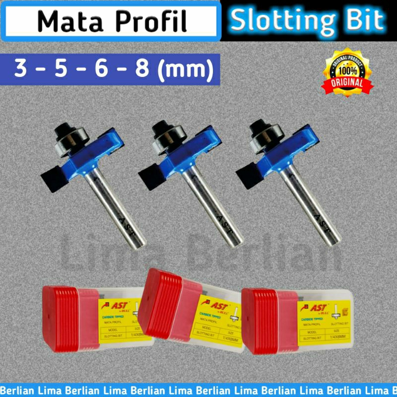 Mata Profil Kayu Slotting Bit Router Ast Bull Pisau Trimmer