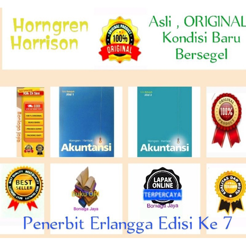 Buku Original..,  AKUNTANSI Edisi 7 Jilid 1 & 2 - Horngren Harrison