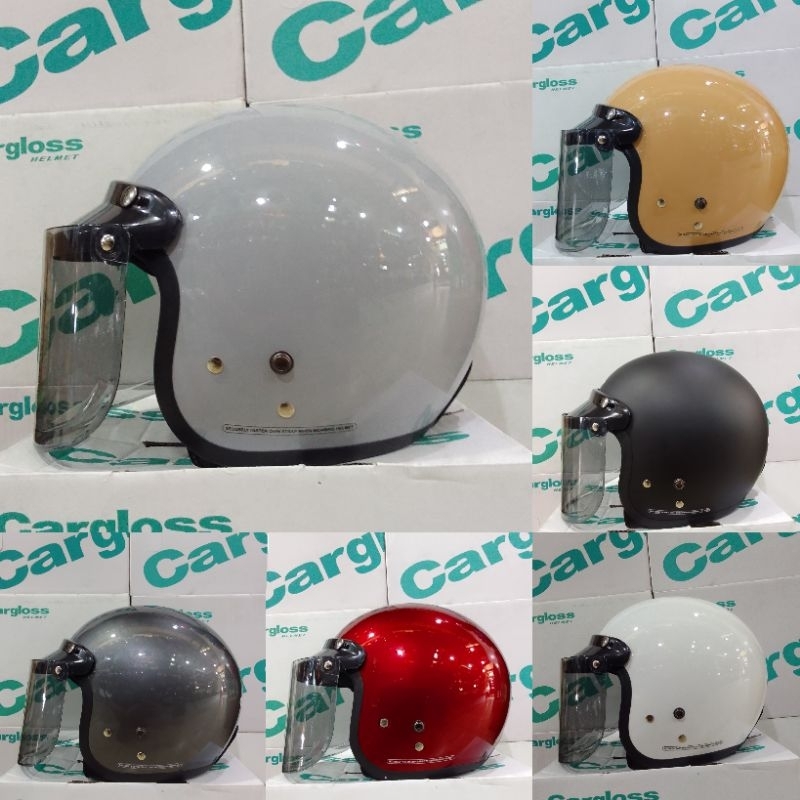 HELM BOGO DEWASA MIRIP CARGLOSS + KACA DATAR
