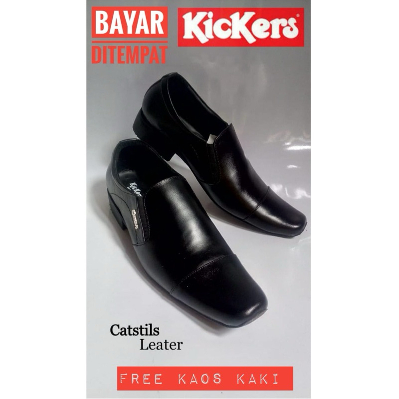Sepatu Pantofel Kulit Asli Kickers Hitam Pria