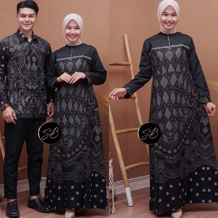 Produk trendy Gamis Batik Couple Gamis Batik Terbaru Gamis Batik Kombinasi Batik Couple Batik Kapela