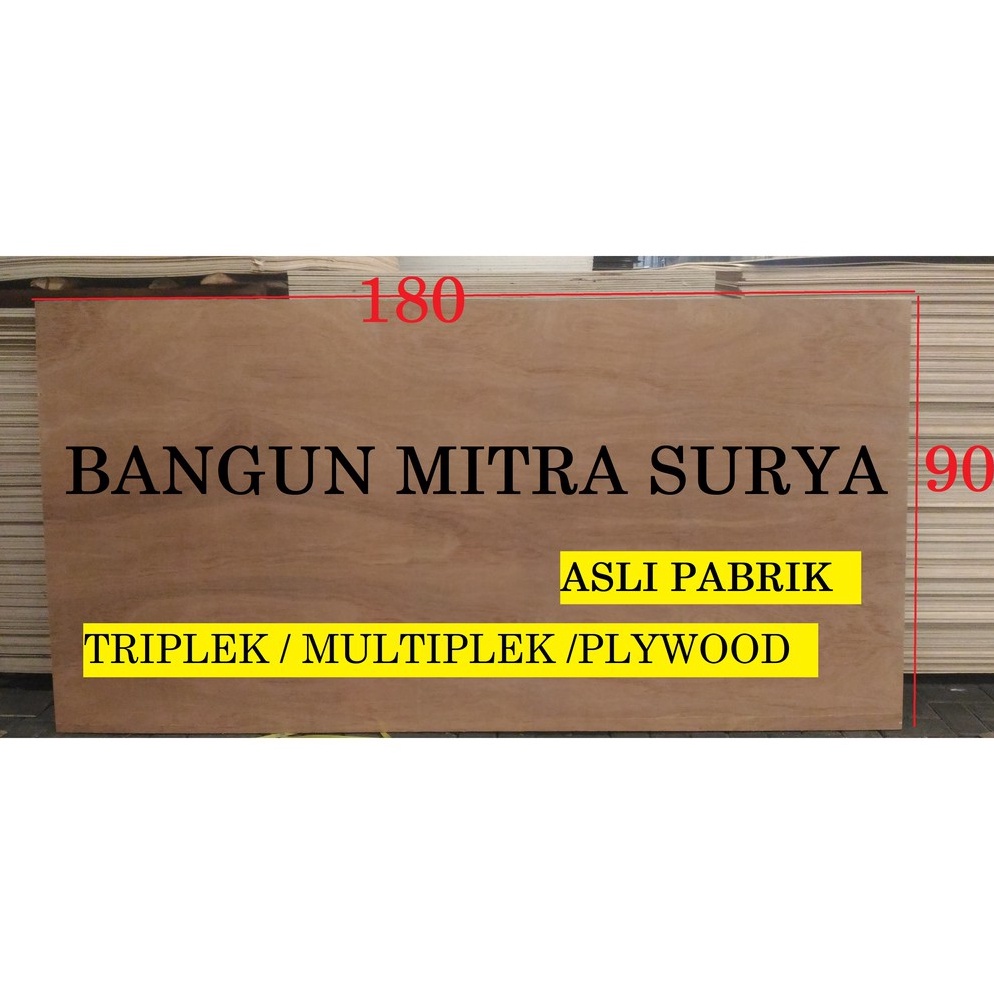 CHEKOUT Triplek Multiplek Meranti Kayu Papan Premium 92x183 Tebal 23mm 9mm 5mm 15mm 9x18 Tebal 12mm