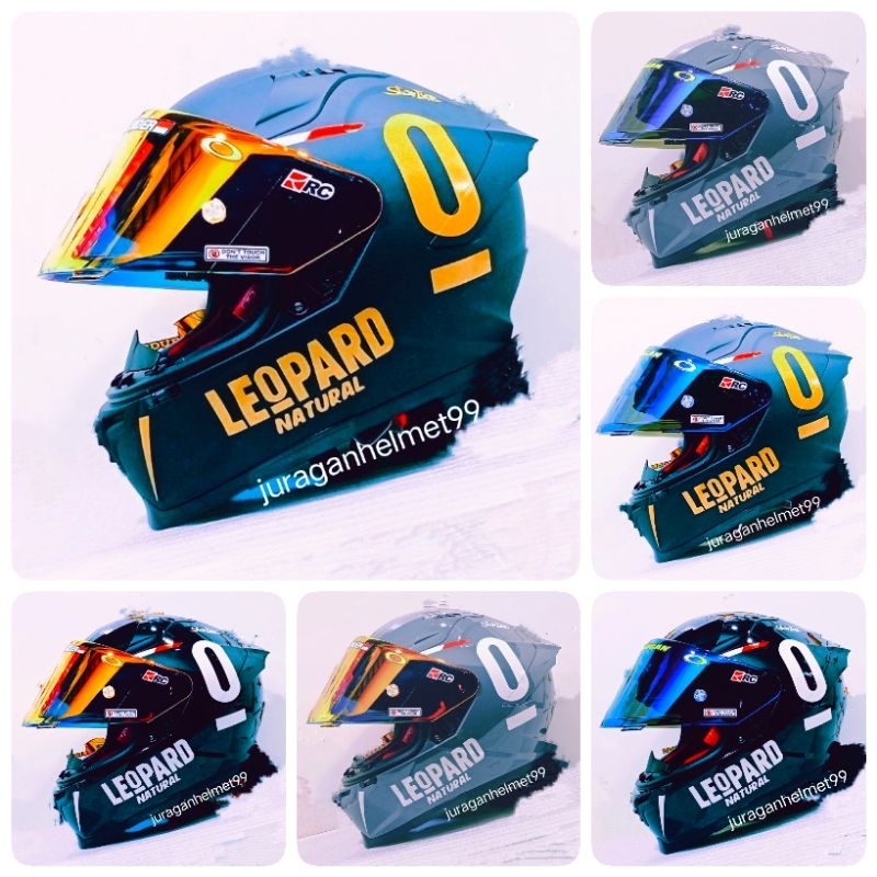 Helm Full face KYT Striker Paket Ganteng Leopard