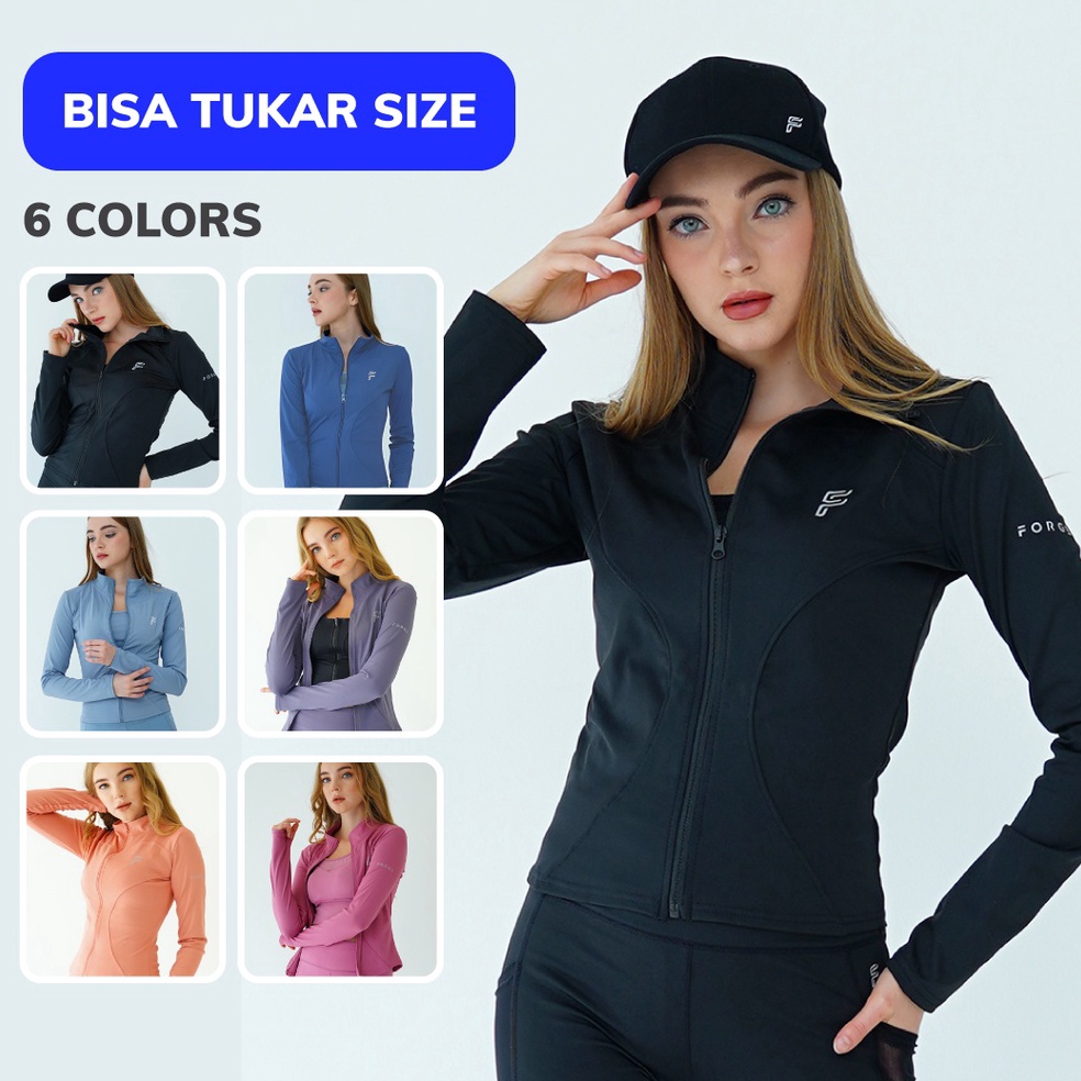 Sale Terbatas Forge Activewear  Odyssey Jaket Olahraga Wanita  Baju Olah Raga Jacket Zipper Gym Runn