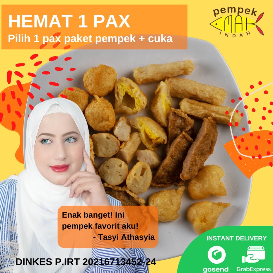 

D2289 PEMPEK EMAK INDAH PEMPEK MPENAK PALEMBANG ASLI IKAN TENGGIRI Paket 1 Pax KAPAL SELAM DAN CAMPUR
