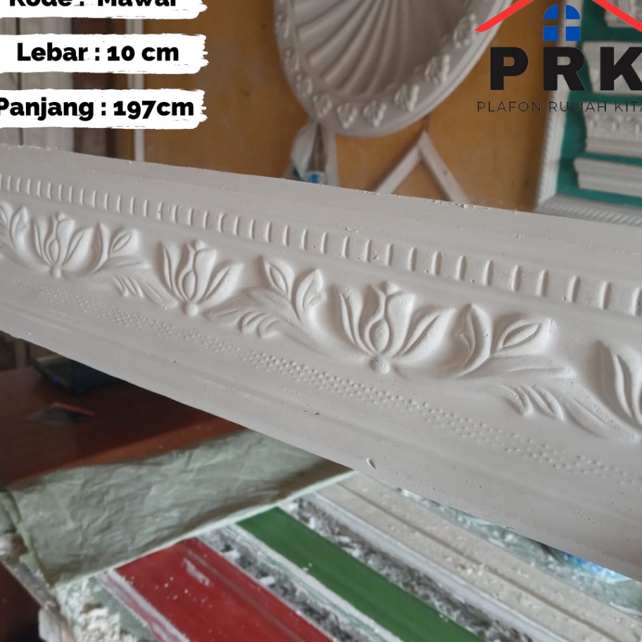 PROMO MURAH Lis List Gypsum Gipsum Motif Mawar lebar 1cm Plafon ornament dekoratif untuk Interior Pl