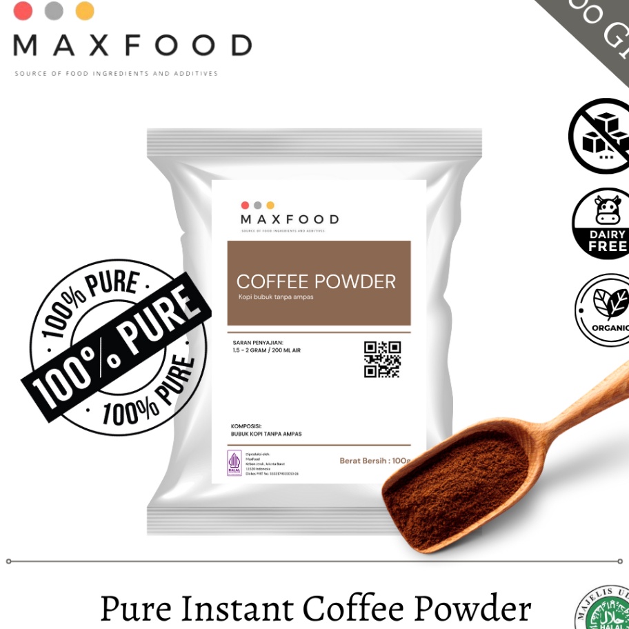 

GROSIR MAXFOOD Pure Instant Coffee Bubuk Kopi Murni Tanpa Ampas 1 GR