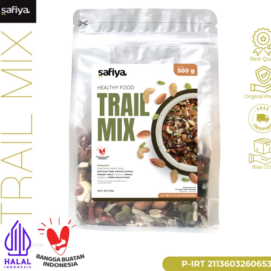 

PROMO MURAH Trail Mix Original 5 Gram Dried Fruit Seed Nut Roasted Snack Sehat Safiya