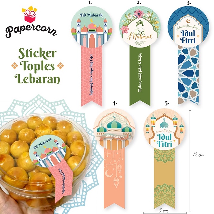 

LXD724 Terlaris Sticker Segel Toples Lebaran Toples Idul Fitri Lidah diameter 5 cm pj 12 cm