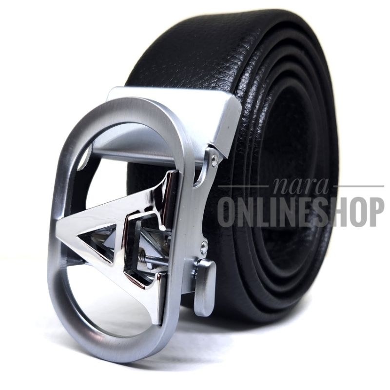 Gesper Ikat Pinggang Pria Model Rel Huruf A