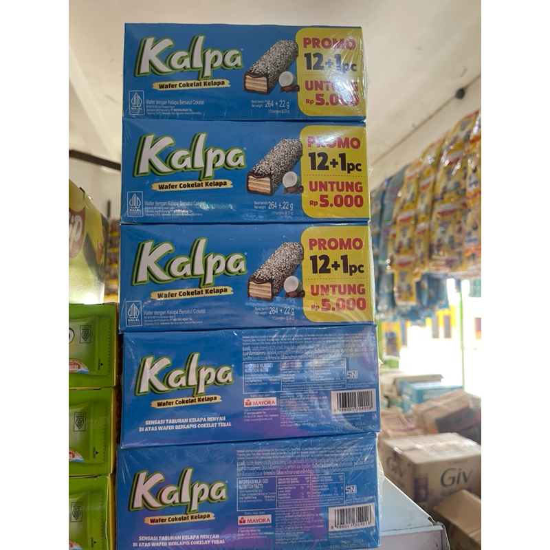 

Kalpa wafer coklat kelapa 24gr isi 12pcs