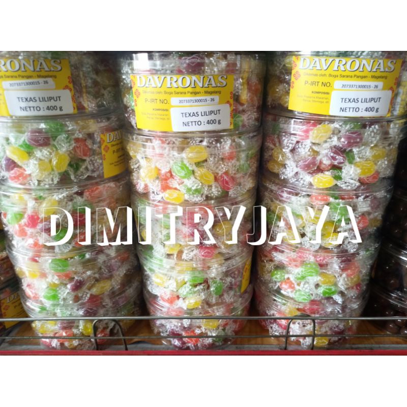 

Permen Texas Liliput Davronas 400 gram Toples / kerupuk oleh oleh khas magelang jogja temanggung wonosobo