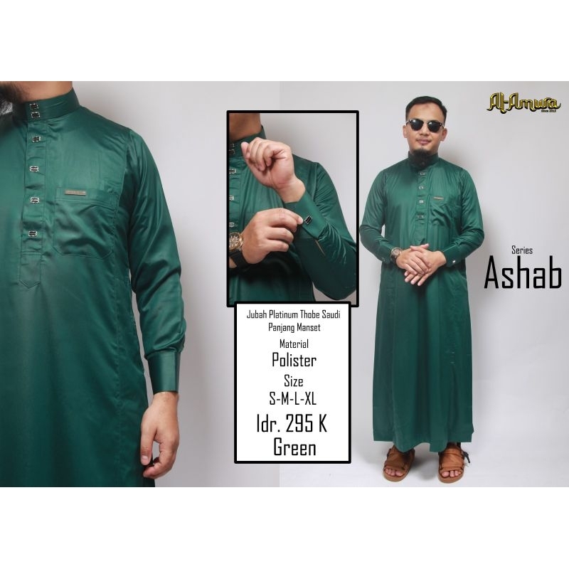 Jubah Platinum Al Amwa manset / Gamis Al Haramain / Gamis Polyester