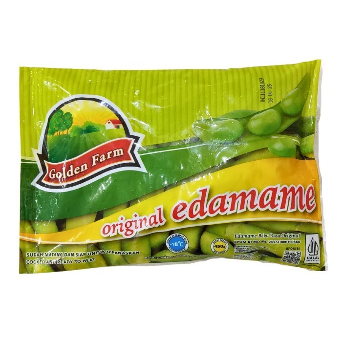 

Golden Farm Edamame Frozen Berbagai Rasa 450 gr / Ori / Salted