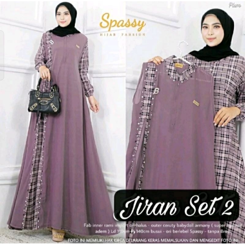 RG JIRAN SET DRESS DIORA MANDA LEBARAN GAMIS 2IN1 GAMIS SET ROMPI TERBARU