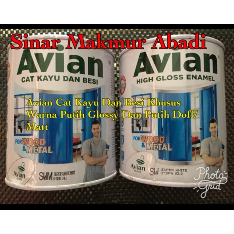 Avian Cat Kayu Dan Besi Khusus Warna Putih Glossy Dan Putih Doff /1 KG