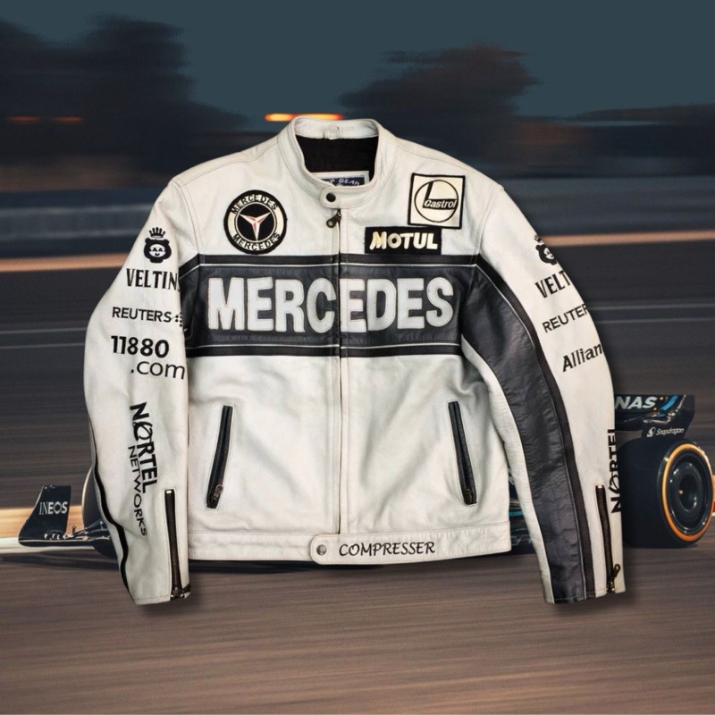 IAMYOURQL - Mercedes Benz Race Jacket Leather