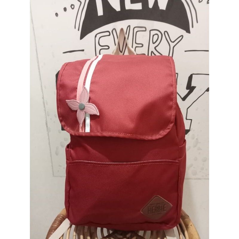 tas sekolah HERBIE bunga merah