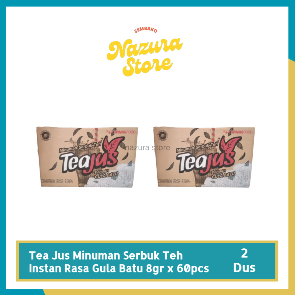 

2 Dus - TeaJus Minuman Serbuk Teh Instan Rasa Gula Batu 8gr x 60pcs