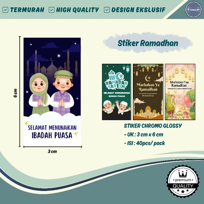 

STIKER MARHABAN YAA RAMADHAN I SELAMAT MENUNAIKAN IBADAH PUASA I SEGEL I PERSEGI PANJANG I Ukuran : 6 x 3 cm = 40 pcs