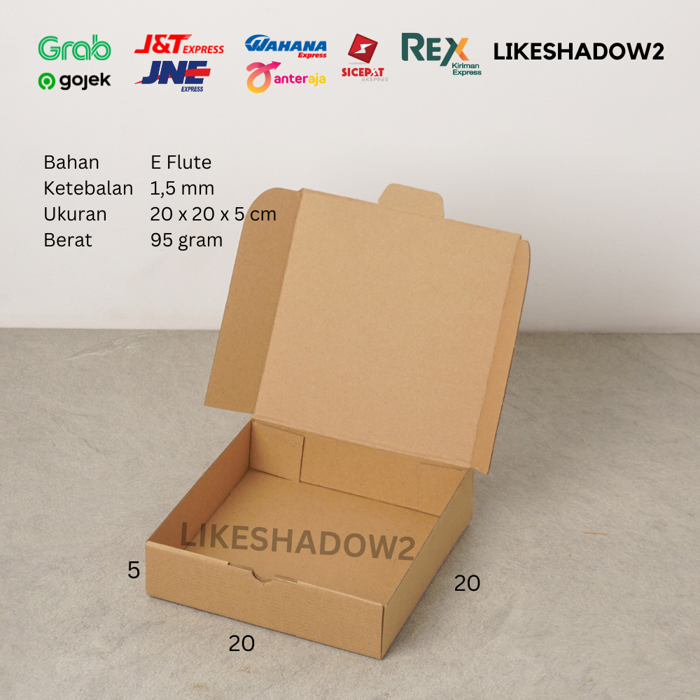 

Pizza Box/ 20x20x5 cm/ 20 x 20 x 5 cm/ Kardus Packing / Dus Packaging / Kotak Karton Brownies Kue Makanan