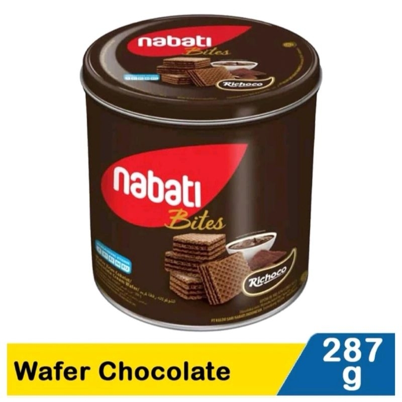 

nabati wafer kaleng 287gr varian coklat dan keju