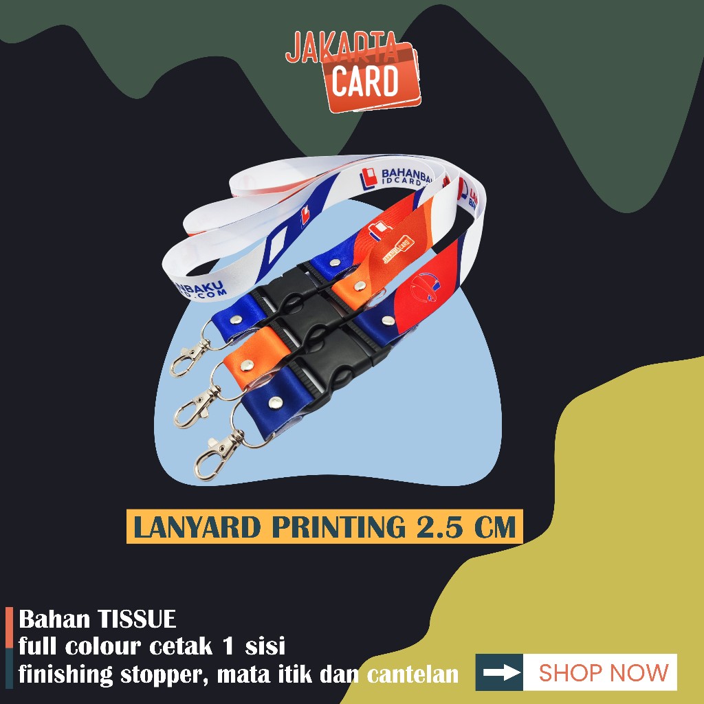 

Cetak Lanyard Sublim 2,5cm 1muka / cetak tali lanyard id card lebar 2.5cm