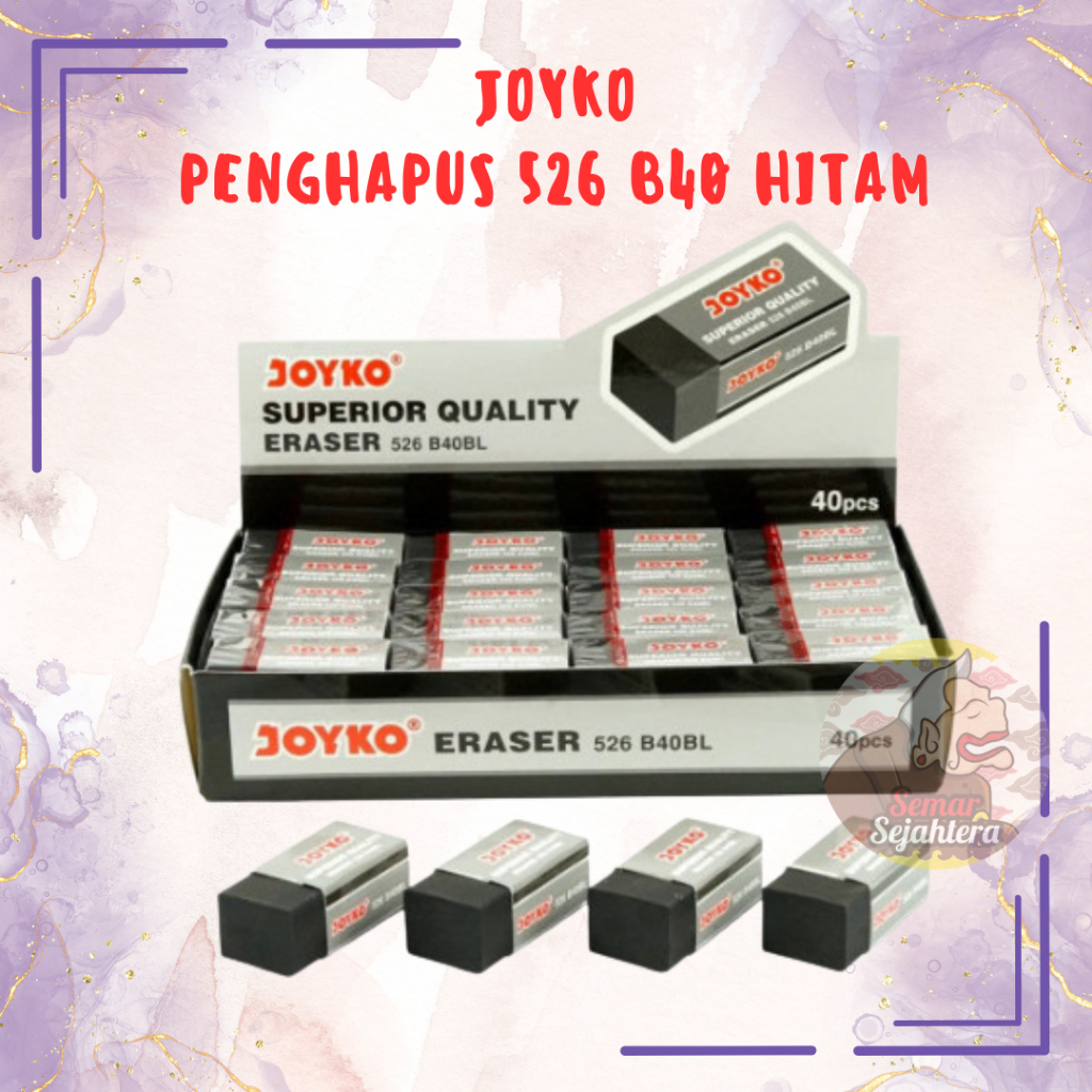 

[PCS] JOYKO 526-B40BL HITAM PENGHAPUS PENSIL ERASER STIP ALAT TULIS MURAH ATK*
