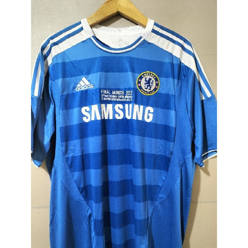 Jersey Baju Bola Kit Retro Celsi Biru Klasik The Blues Final Munich 2012 Logo MDT Bordir Champions