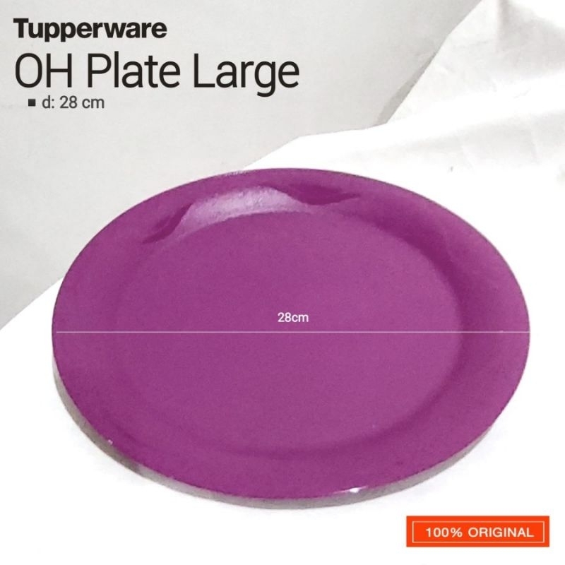Tupperware Original Promo Oh Plate Large| 1 Set Piring 4 pcs Makan Ungu| Piring dessert