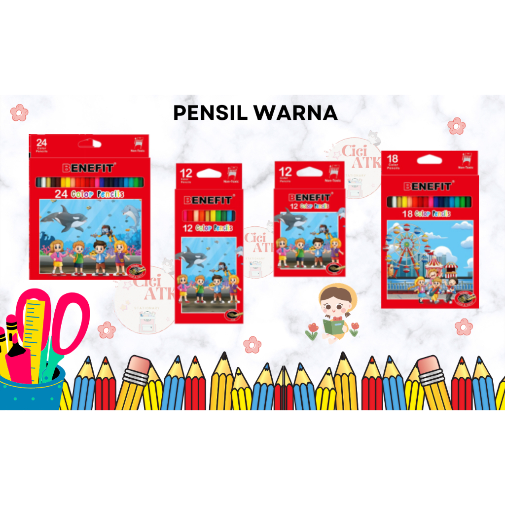 

Pensil Warna (Benefit) - Free gold & silver - 1 pack