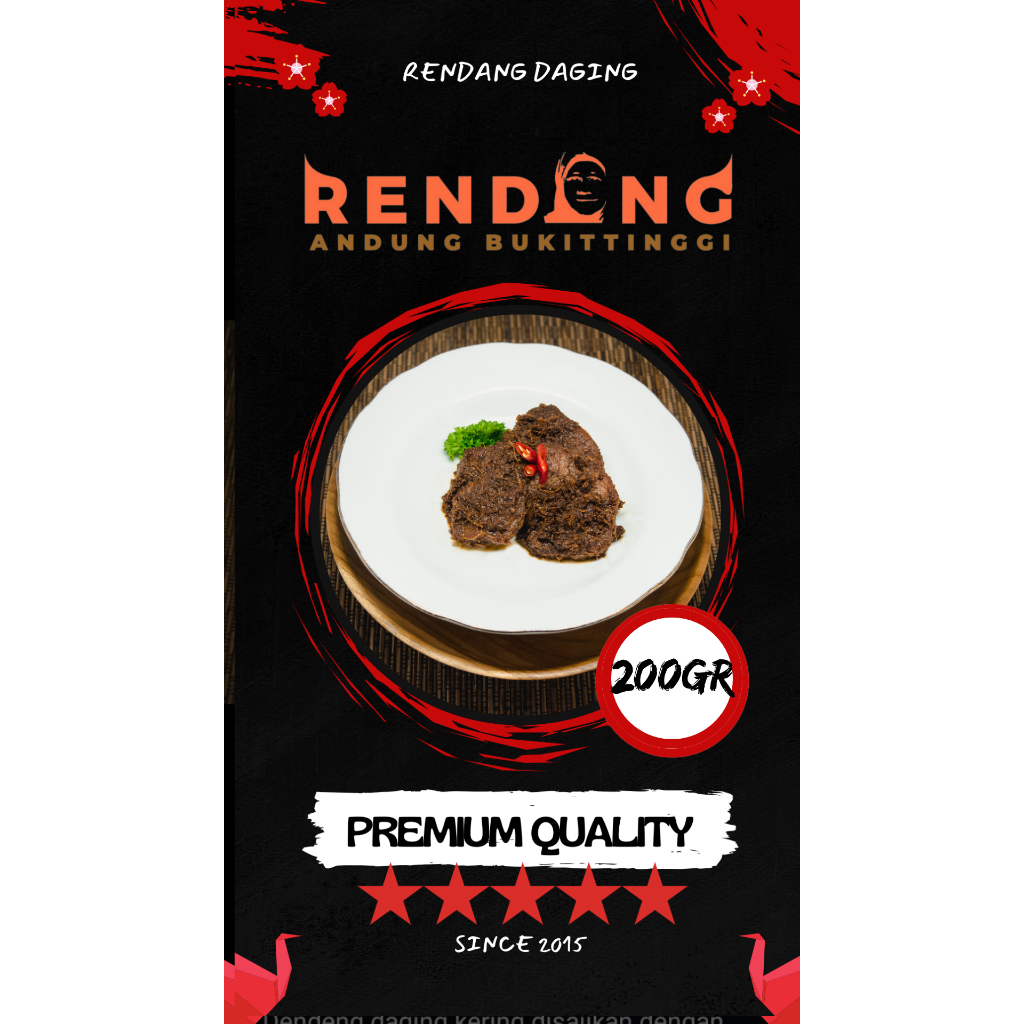 

Rendang Daging Kemasan Lauk Siap makan Yummi Hemat & Praktis 200GR Premium Quality