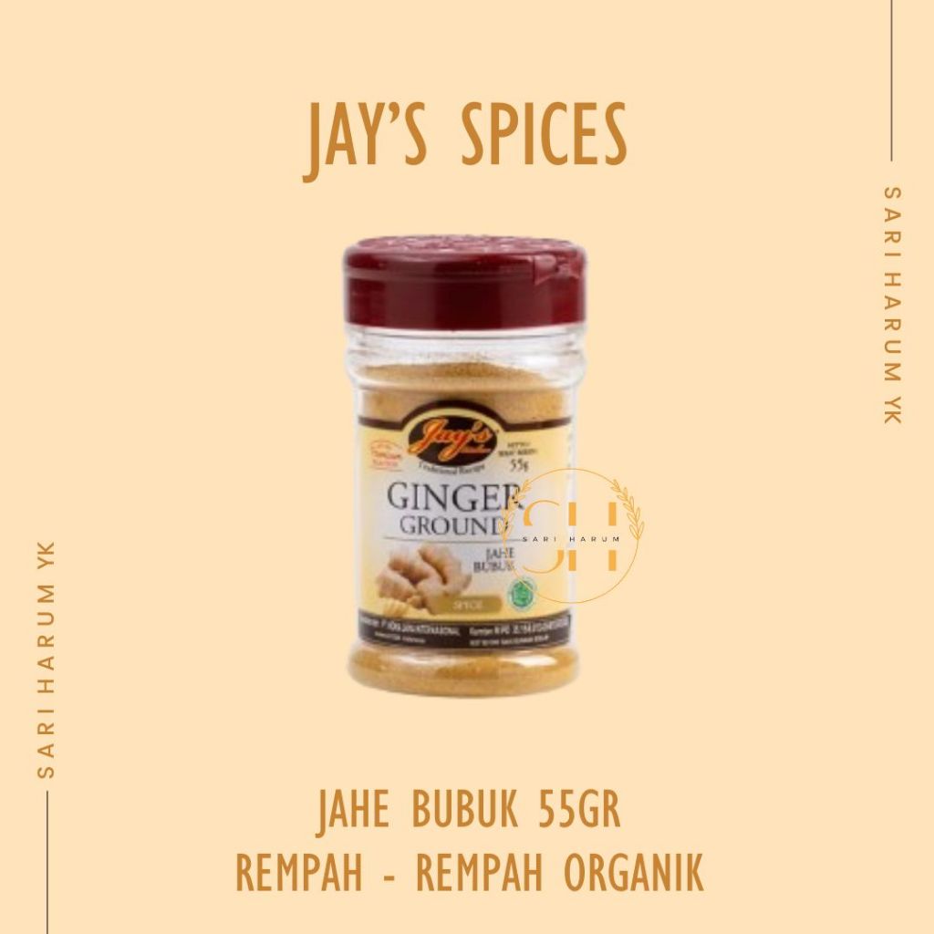 

Bumbu Dapur | Bubuk Jahe | Ginger Grond | Bubuk Jahe Jays | Ginger Ground Jays | Jahe bubuk bumbu organik Jays | Ginger Ground Jays 55gr