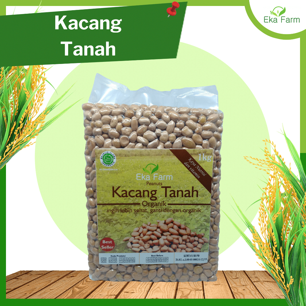 

Kacang Tanah organik Eka Farm kemasan 1 Kg Vakum