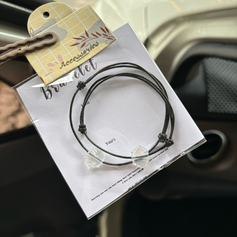 (2pcs) Gelang couple kerang transparant / Gelang kerang / Gelang couple /Mine yours bracelet