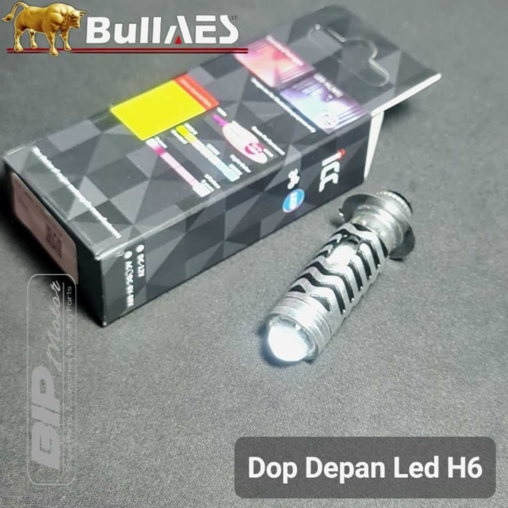 Lampu Motor LED H6 Laser Devil Eye Biru Stroom Merk BULLAES