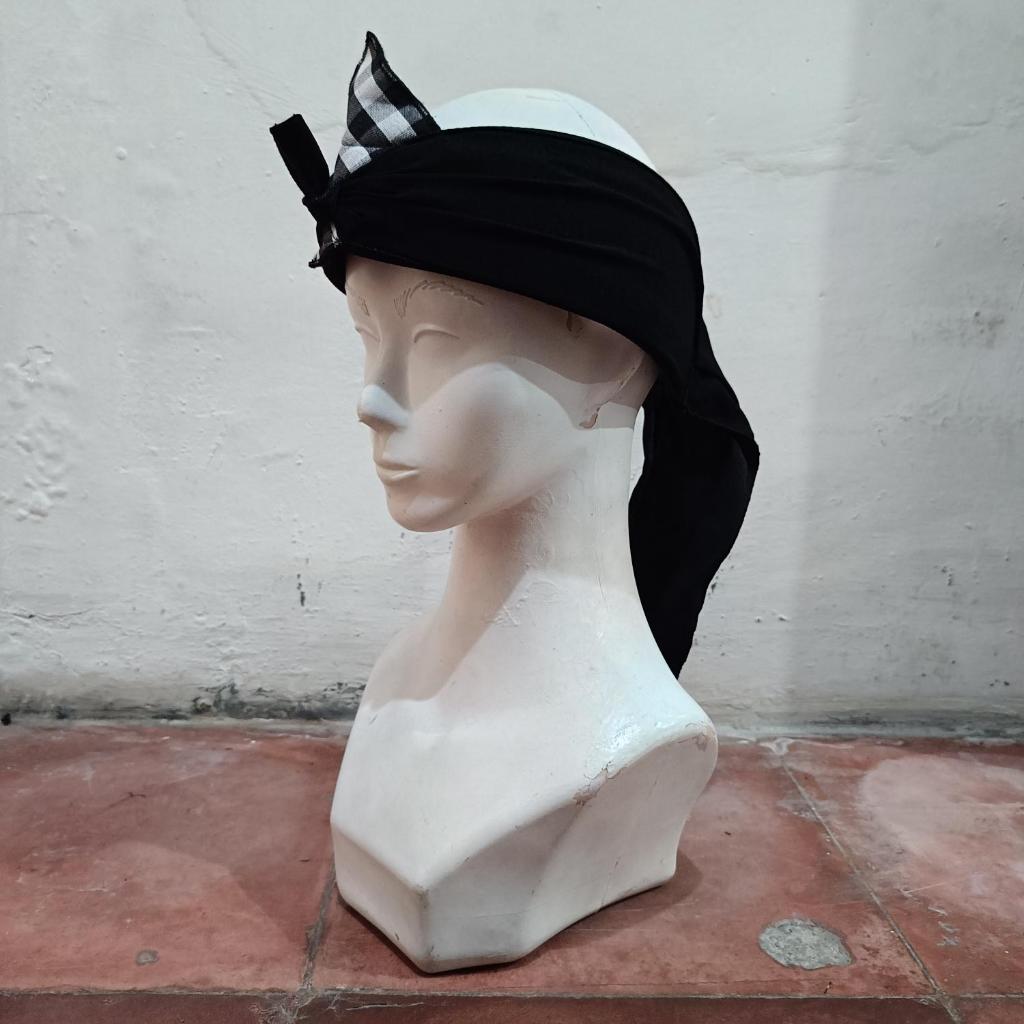 Ikat kepala Headbands batik Poleng HITAM HITAM