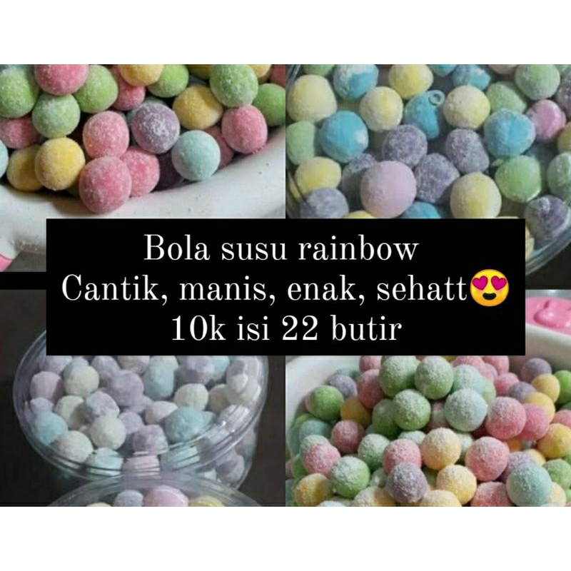 

Bola bola susu mini rainbow milky ball pouch enak murah lezat