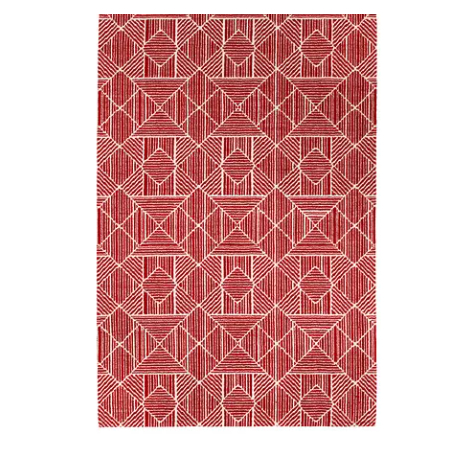 [IKEA] [PROMO] [CD] AVLOPPSBRUNN Karpet, bulu tipis, merah geometris, 120x180 cm
