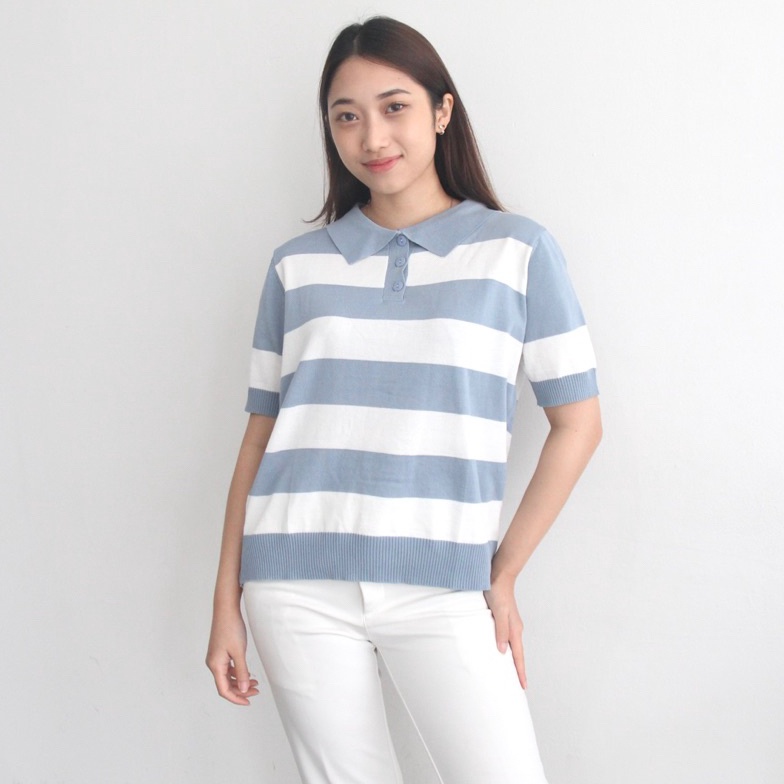 ART H65D Duchess Atasan Wanita Polo Stripe Wendy