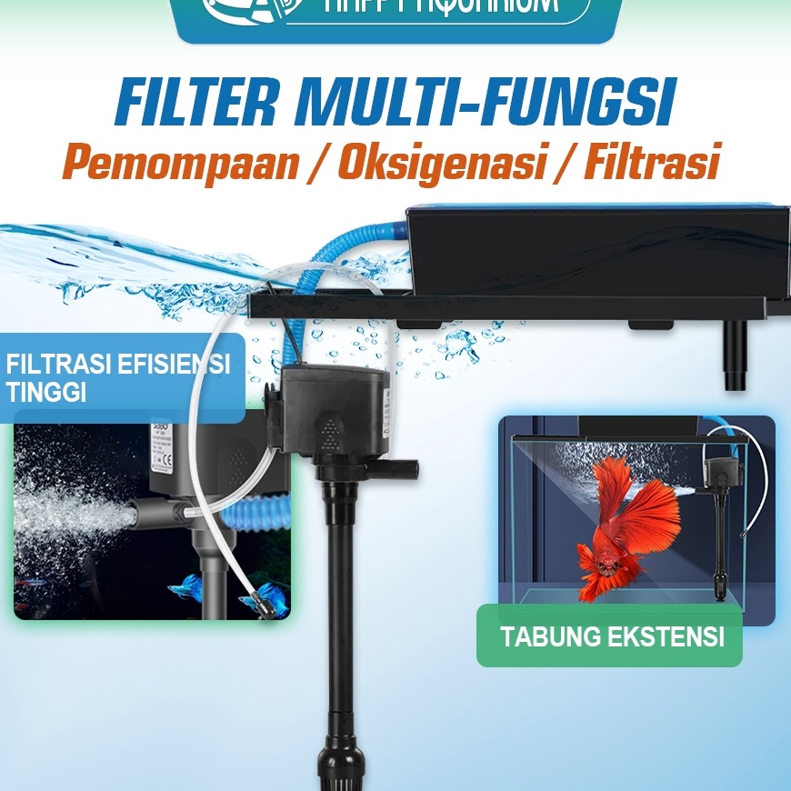 MEGA SALE Filter Pompa Komplit Top Filter Box Aquarium 3 In 1 AKUARIUM TOP FILTER BOX LEBIH BESAR