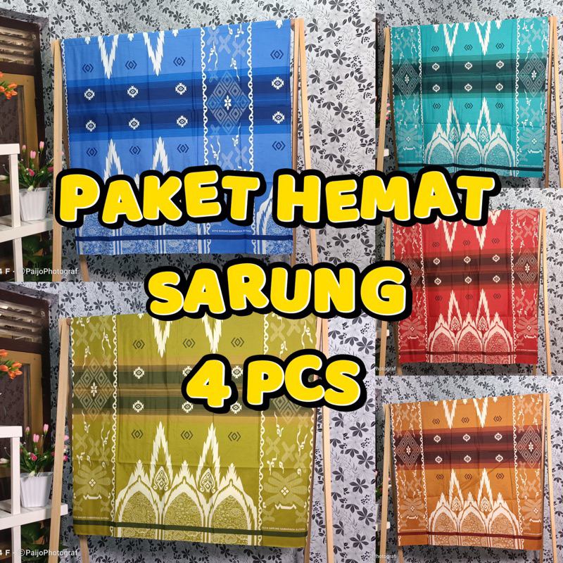 Paket Hemat 4 Sarung Zoya Samarinda Sutera / sarung murah / sarung sutera