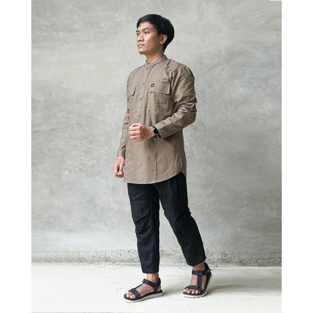 S-XXL Kurta ElBrus LongSleeve Bunayya Sunnah Clothing Lengan Panjang Kurta Outdoor Oxford Solid