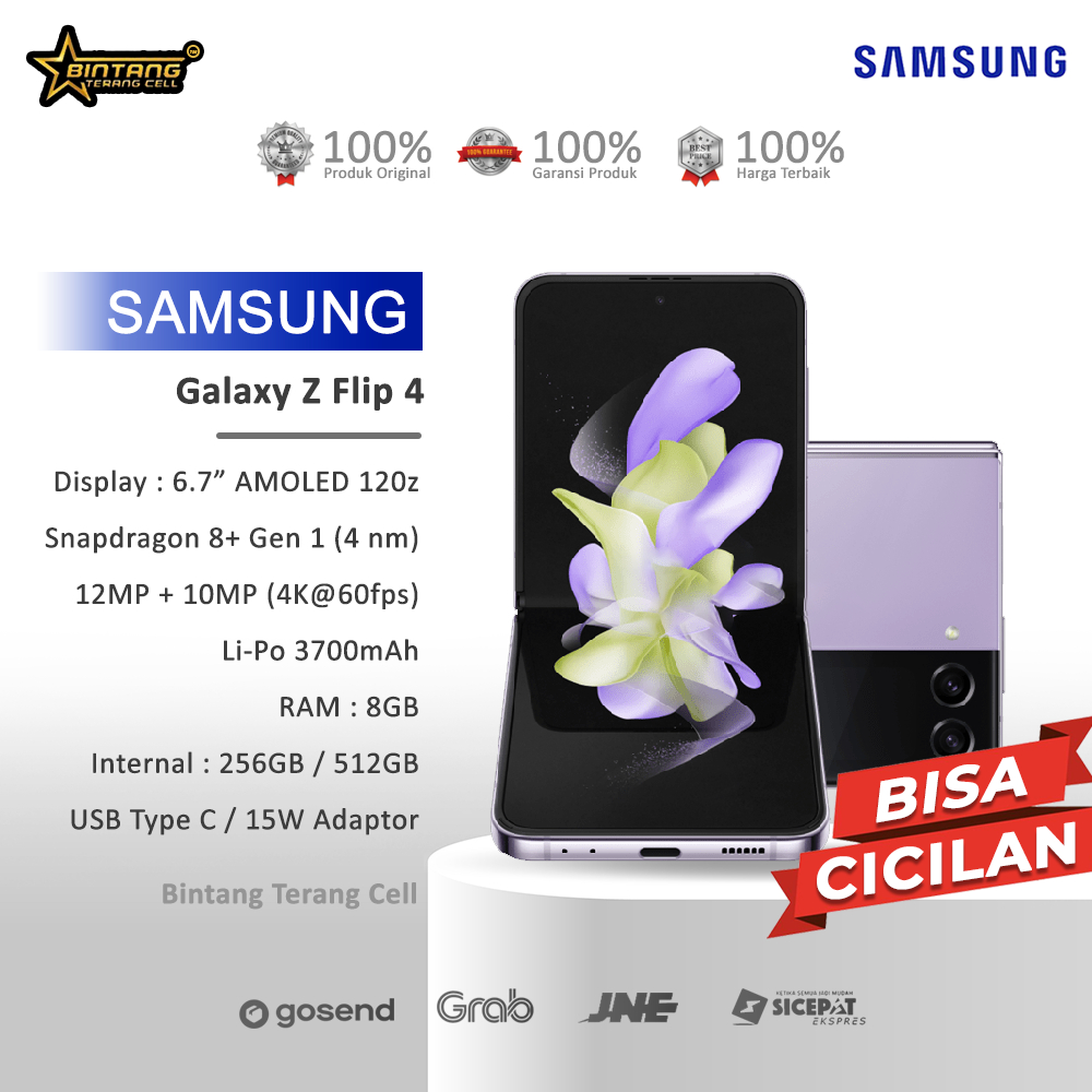 [flashsale]Hp Samsung Galaxy Z Flip 4 5G ram 8/512gb ram 8/256gb zflip4 z flip4 Garansi Resmi