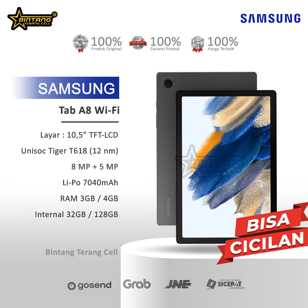 Samsung Tablet Tab A8 wifi Ram 3/32Gb Garansi Resmi