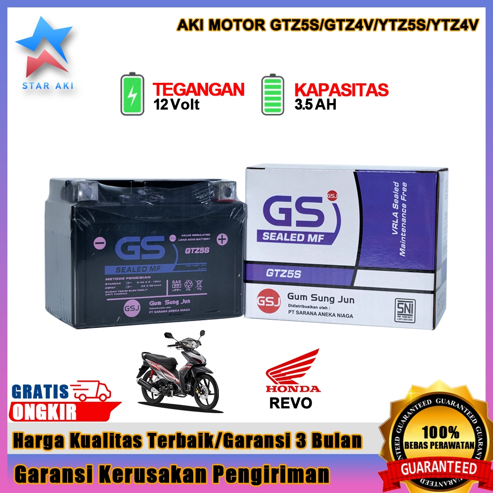 Aki Motor Honda Absolute Revo Fit Aki Kering Accu Kering MF GTZ5S