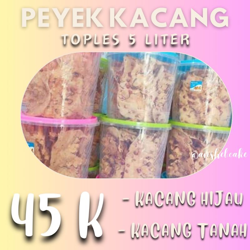 

Peyek kacang tanah 5 liter - peyek kacang ijo - peyek kacang hijau - renyak nikmat