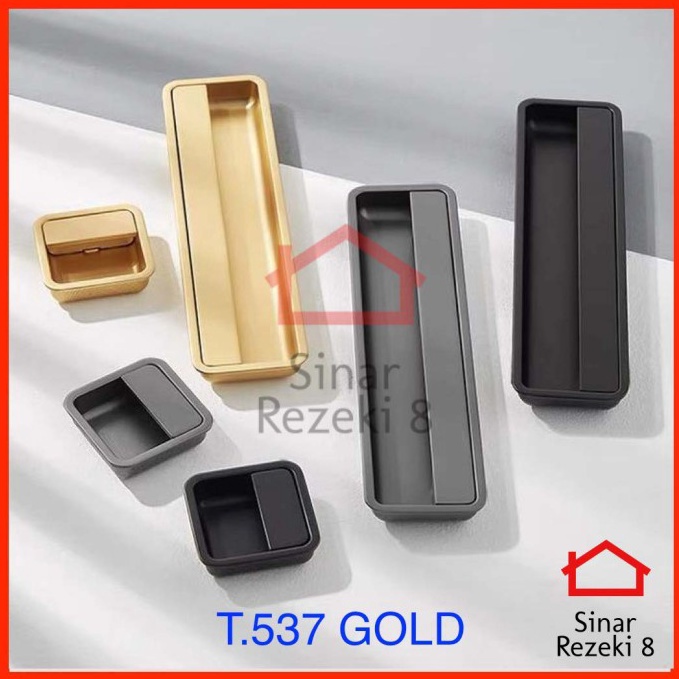 VIRAL Tarikan Tanam 537 GOLD Handle Pintu Geser Sliding Laci Lemari Gagang Minimalis ern