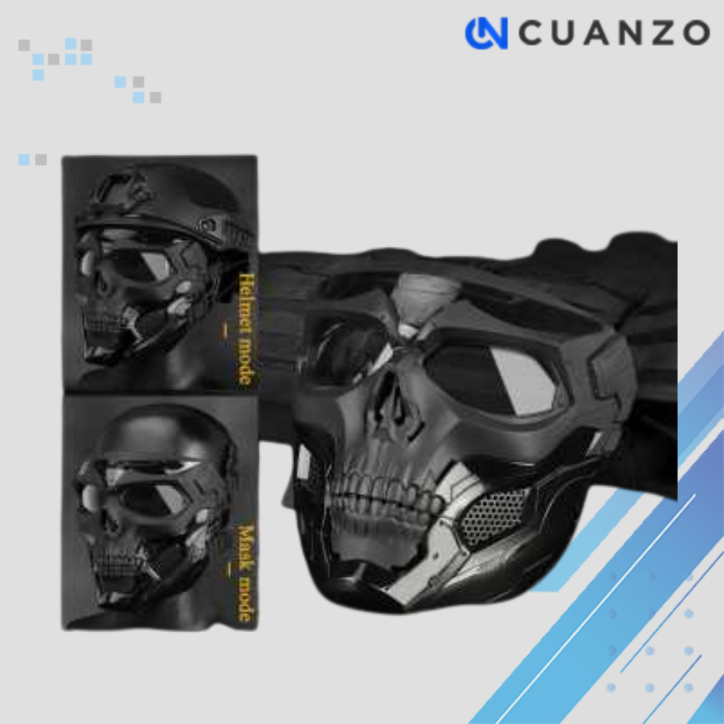 Masker Motor Topeng Airsoft Gun Full Face Tactical Mask PC / Goggle Mask Masker Helm Full Face Modul